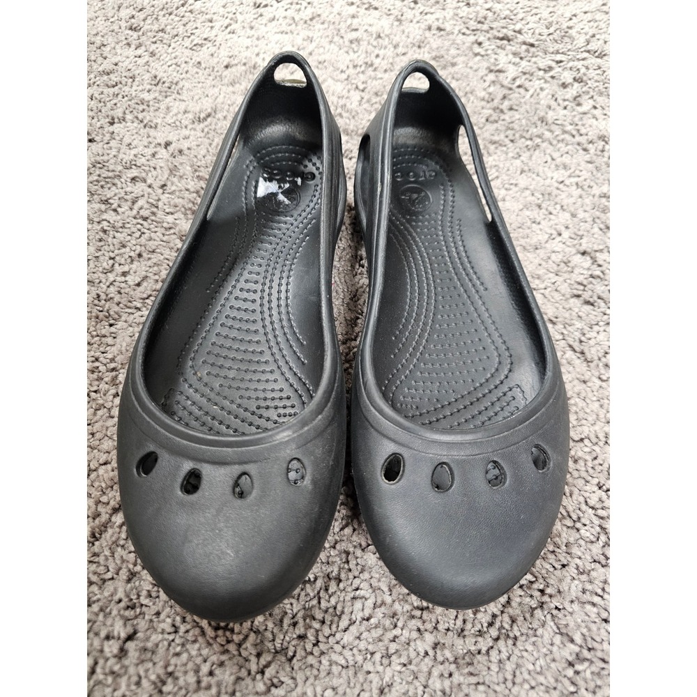 Crocs Kadee Black Ballet Flats Womens Size 10 Slip On Comfort Shoes